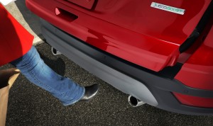 The 2013 Ford Escape's optional hands-free power liftgate is motion-activated.
