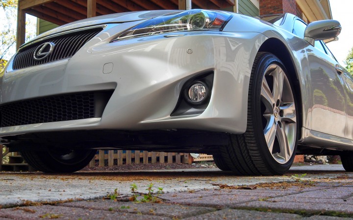 The 2013 Lexus IS 350 Ride of the Week sits on optional, staggered-width 18-inch wheels.